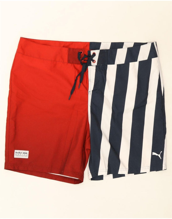 PUMA Mens Swimming Shorts XL Red Striped Polyester Vintage Puma and Second-Hand Puma from Messina Hembry 