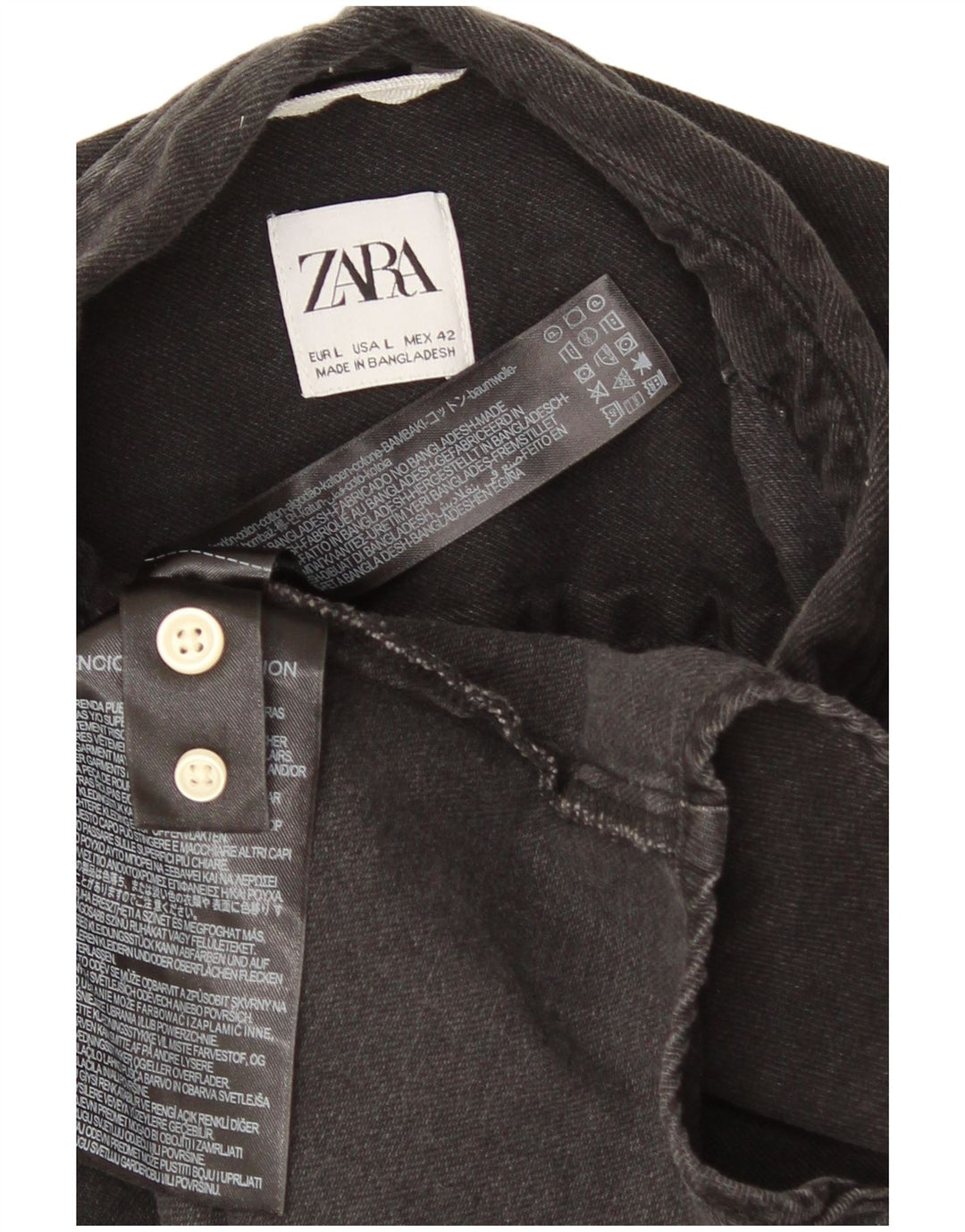 Мужская джинсовая рубашка Zara большого размера, серая, хлопок