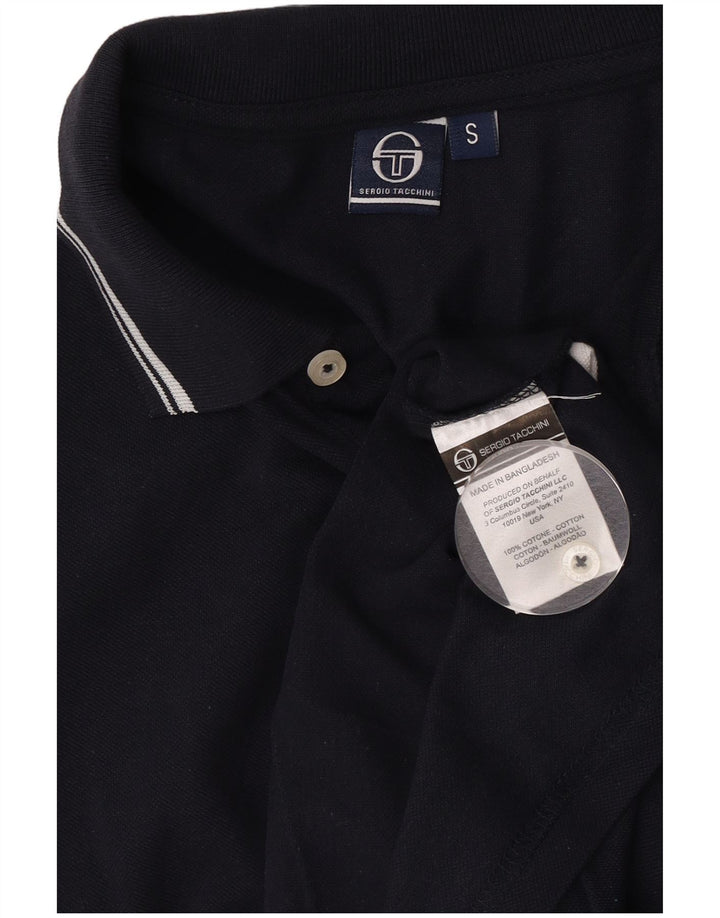 Мужская рубашка-поло Sergio Tacchini, маленькая, темно-синяя, хлопок
