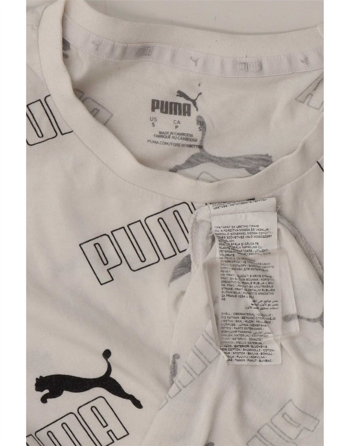 Мужская футболка с рисунком Puma, маленький белый хлопок