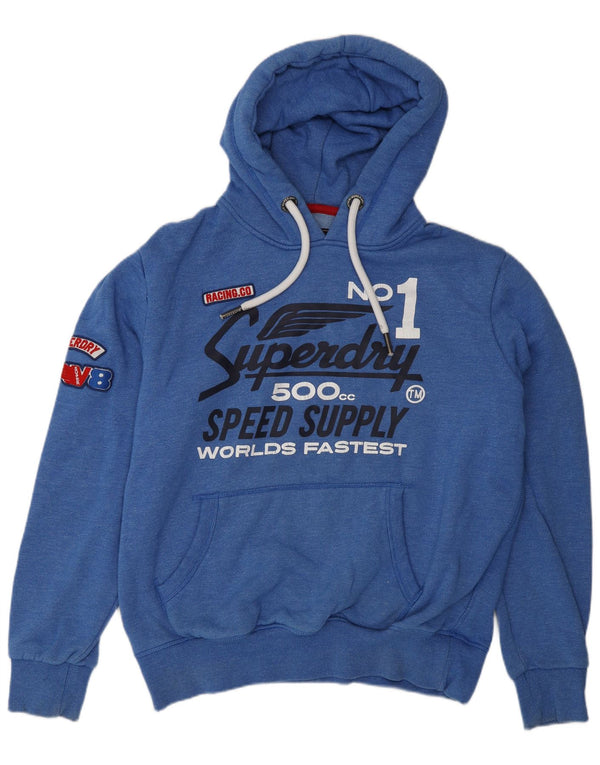 Мужской джемпер с капюшоном Superdry с рисунком 2XL, синий хлопок