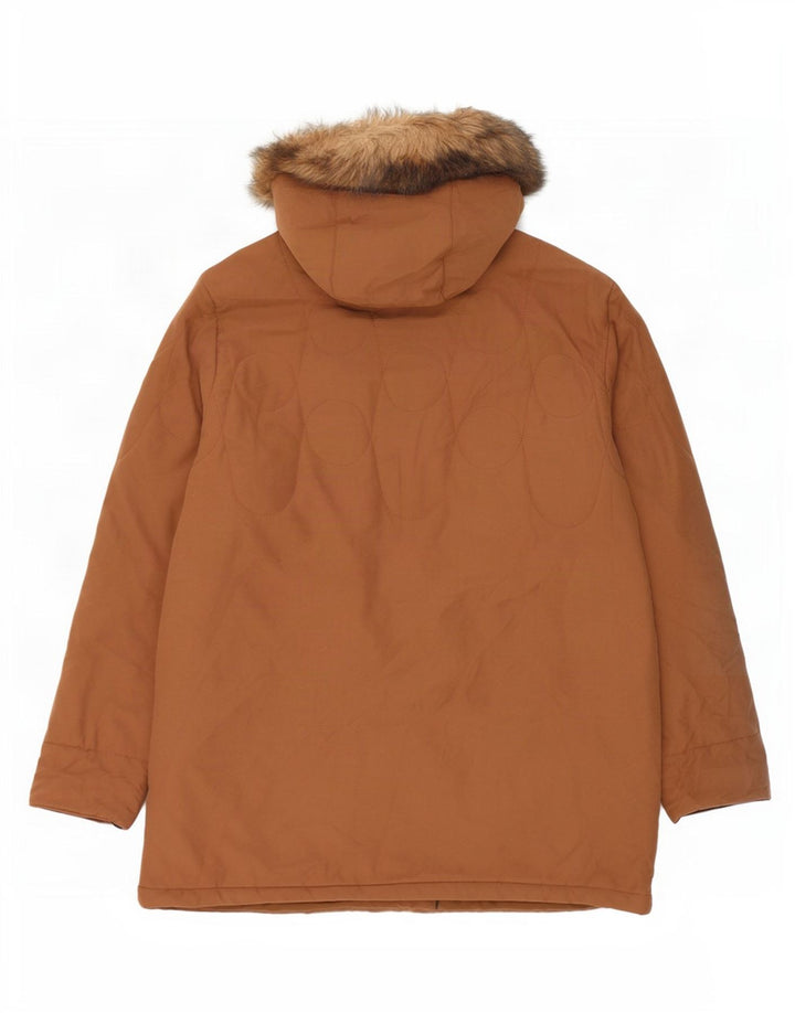Женская парка большого размера Marks & Spencer UK 18 XL коричневая