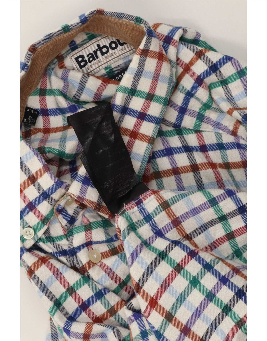 Мужская фланелевая рубашка Barbour в разноцветную клетку, хлопок, средний размер