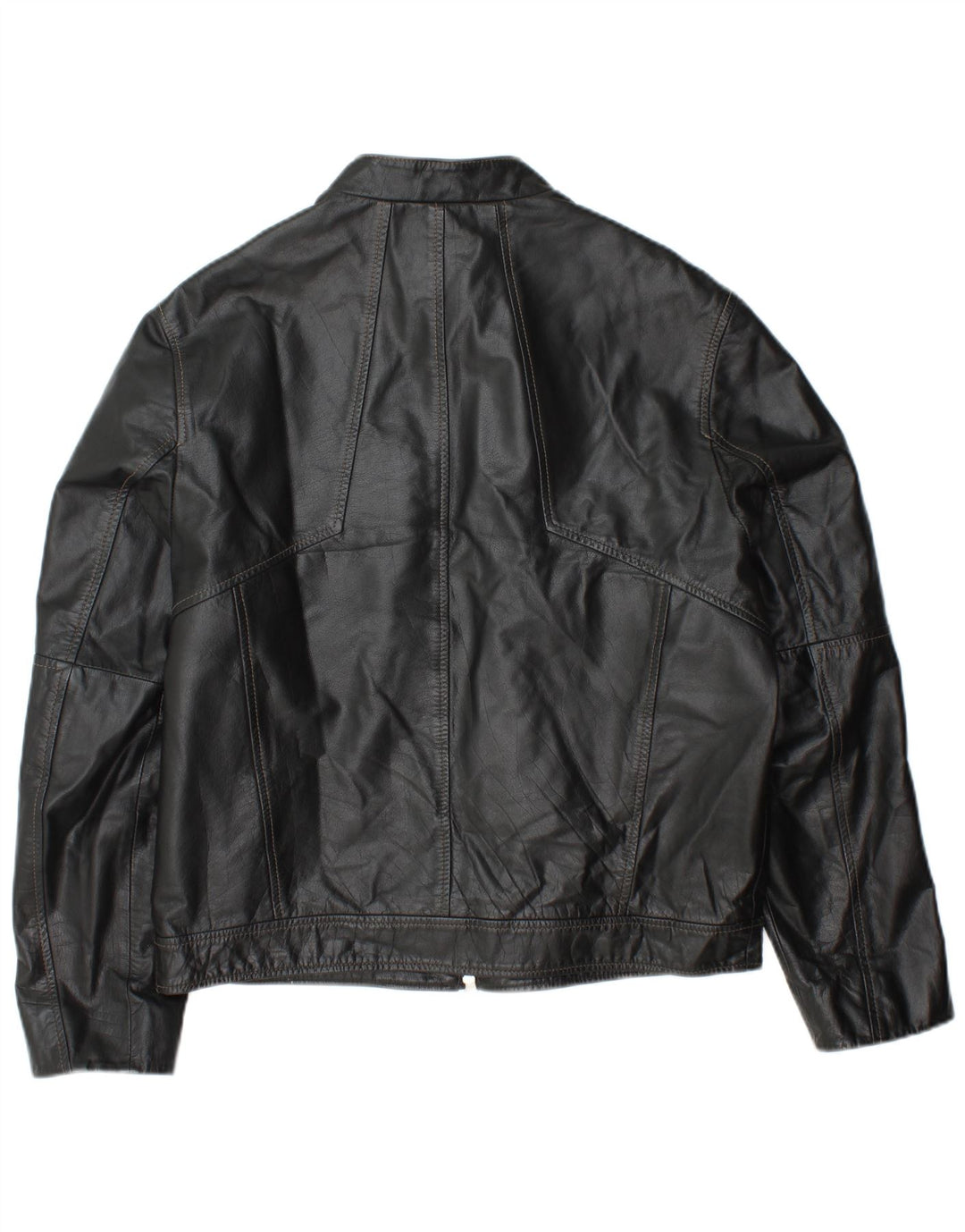 Мужская кожаная куртка DAVID MAYER UK 38, черная кожа среднего размера