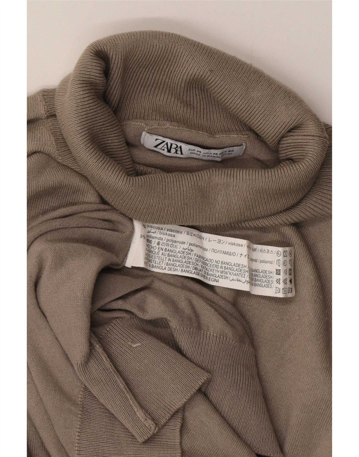 Мужской джемпер с высоким воротником Zara, средний серый вискозный свитер