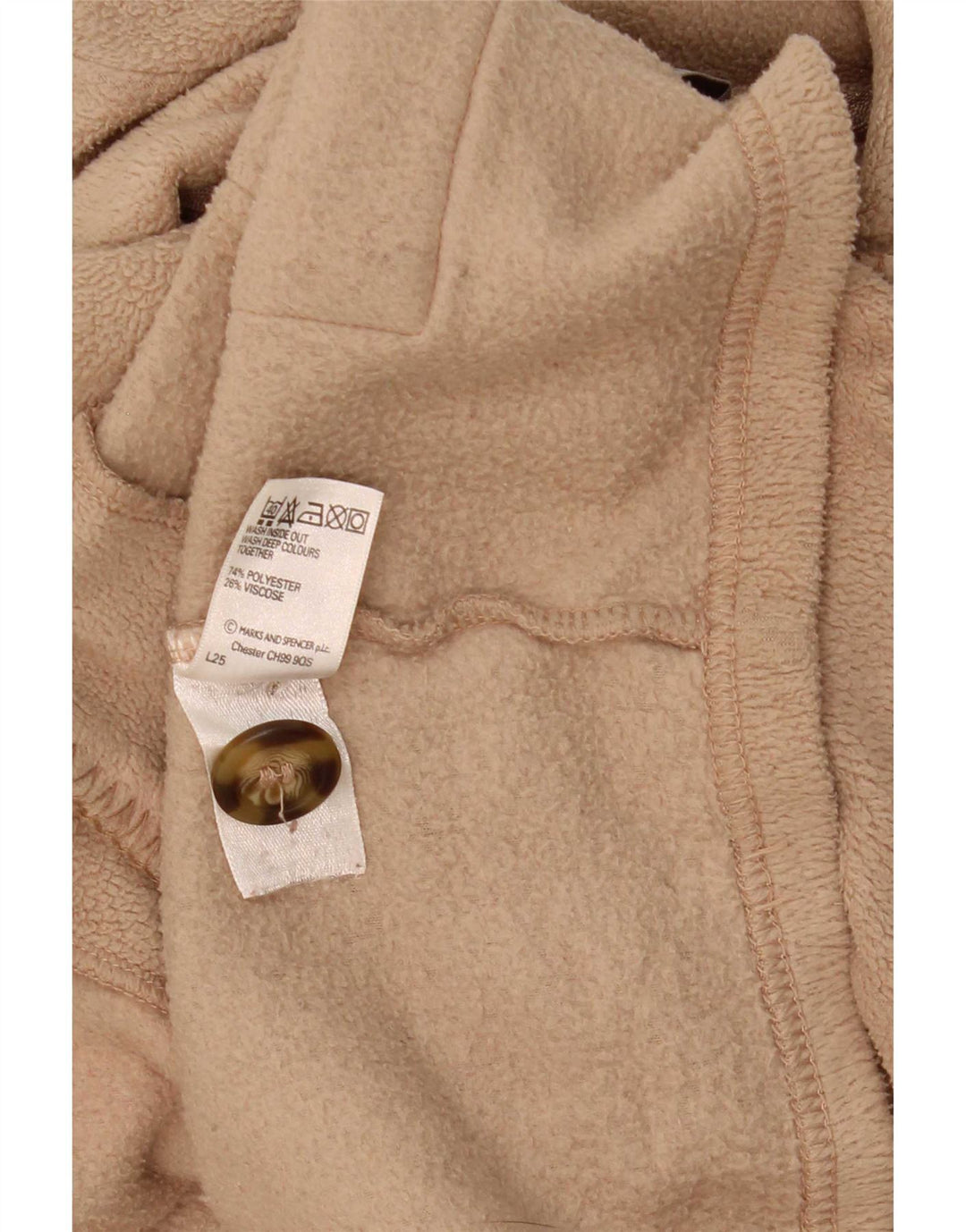 Женская флисовая куртка Marks & Spencer UK 16, большая, бежевая, полиэстер