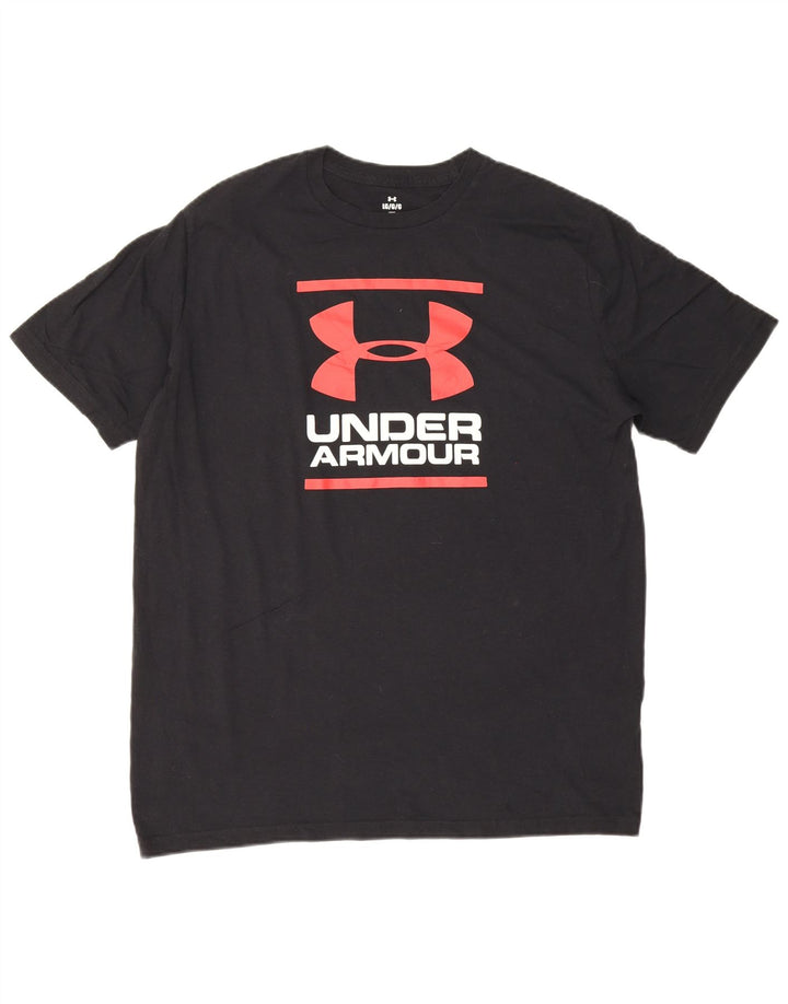 Мужская футболка с рисунком Under Armour, большой черный хлопковый топ