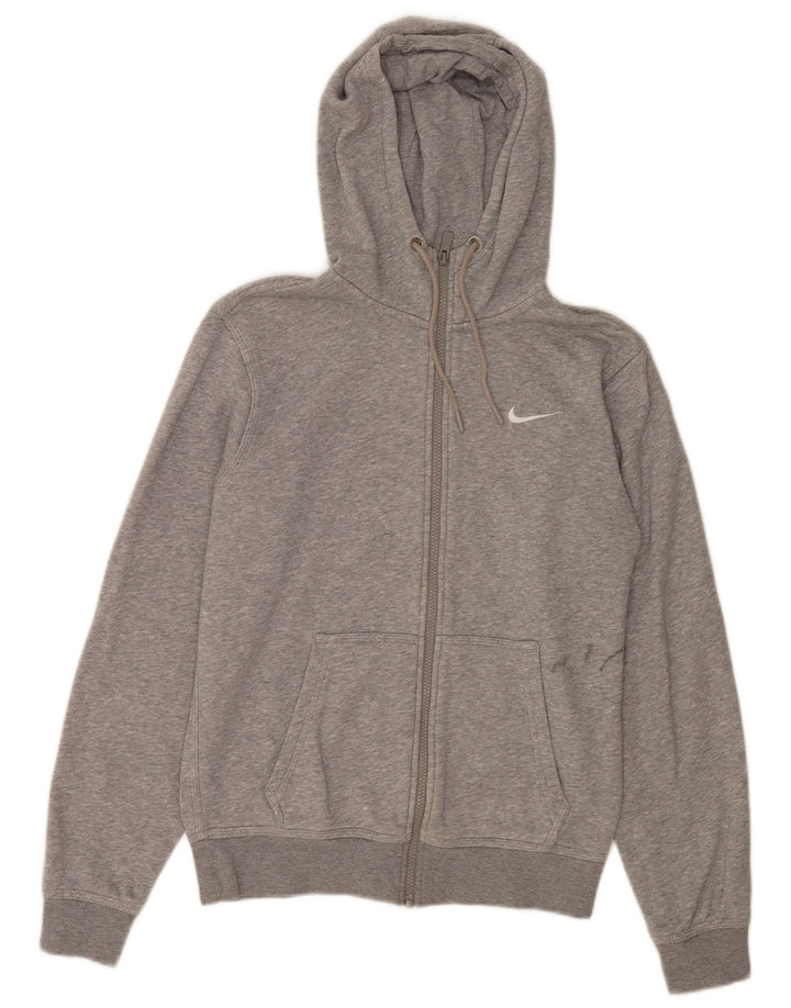 Мужской свитер с капюшоном на молнии Nike, маленький серый хлопок с крапинками
