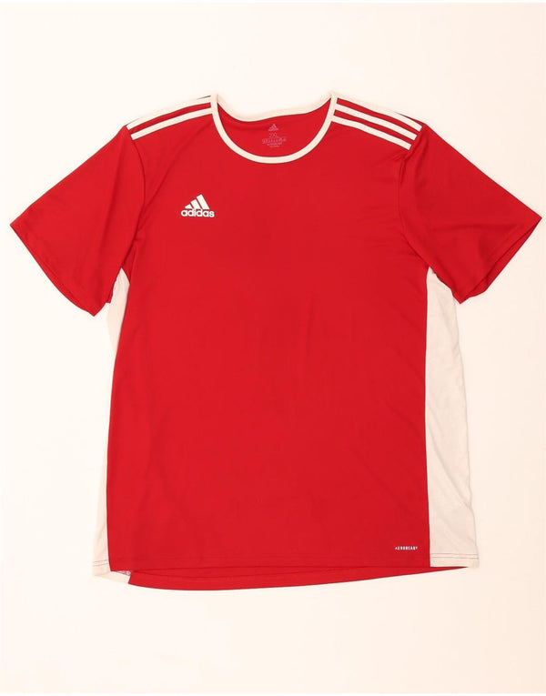 Мужская футболка Adidas Aeroready Top 2XL Красный полиэстер с цветными блоками
