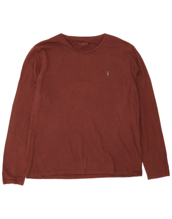 Мужской топ All Saints с длинным рукавом 2XL, коричневый хлопок
