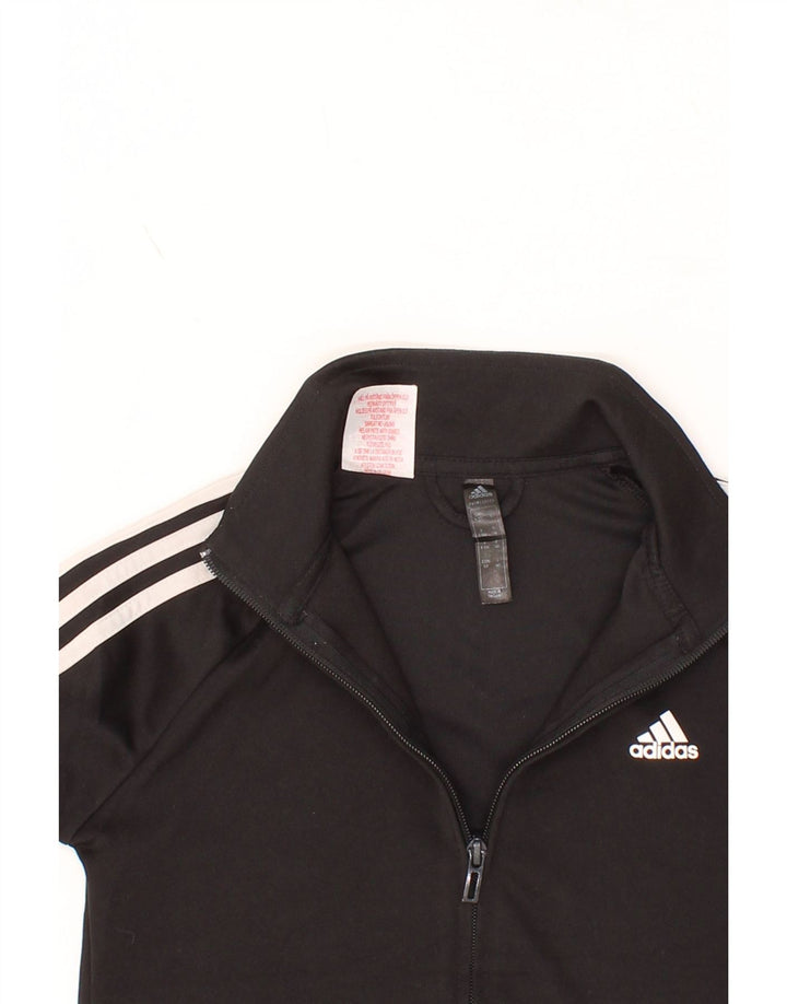 ADIDAS Boys Aeroready Tracksuit Top Jacket 9-10 Years Black Polyester Vintage Adidas and Second-Hand Adidas from Messina Hembry 
