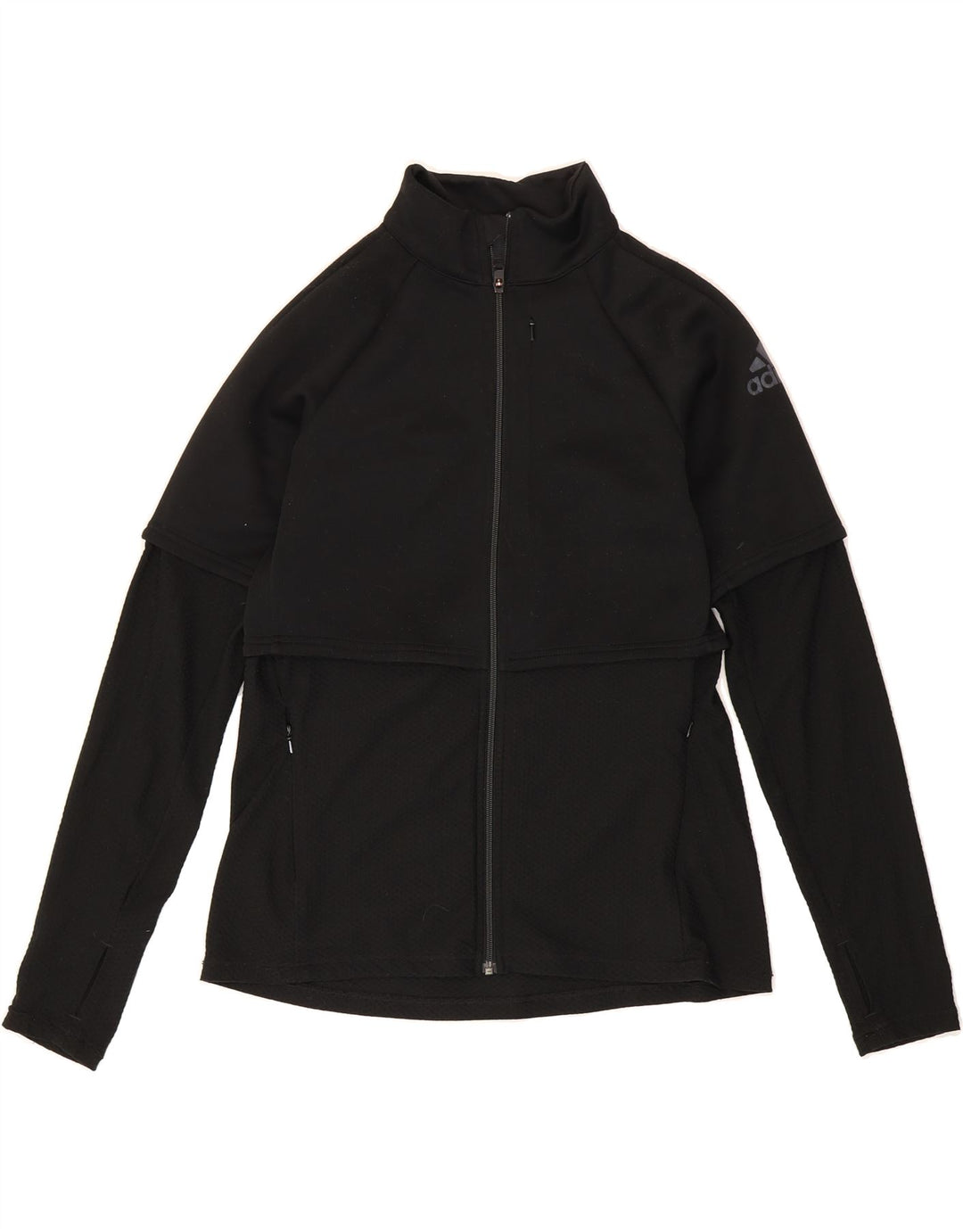 ADIDAS Womens Tracksuit Top Jacket UK 12 Medium Black Polyester Vintage Adidas and Second-Hand Adidas from Messina Hembry 