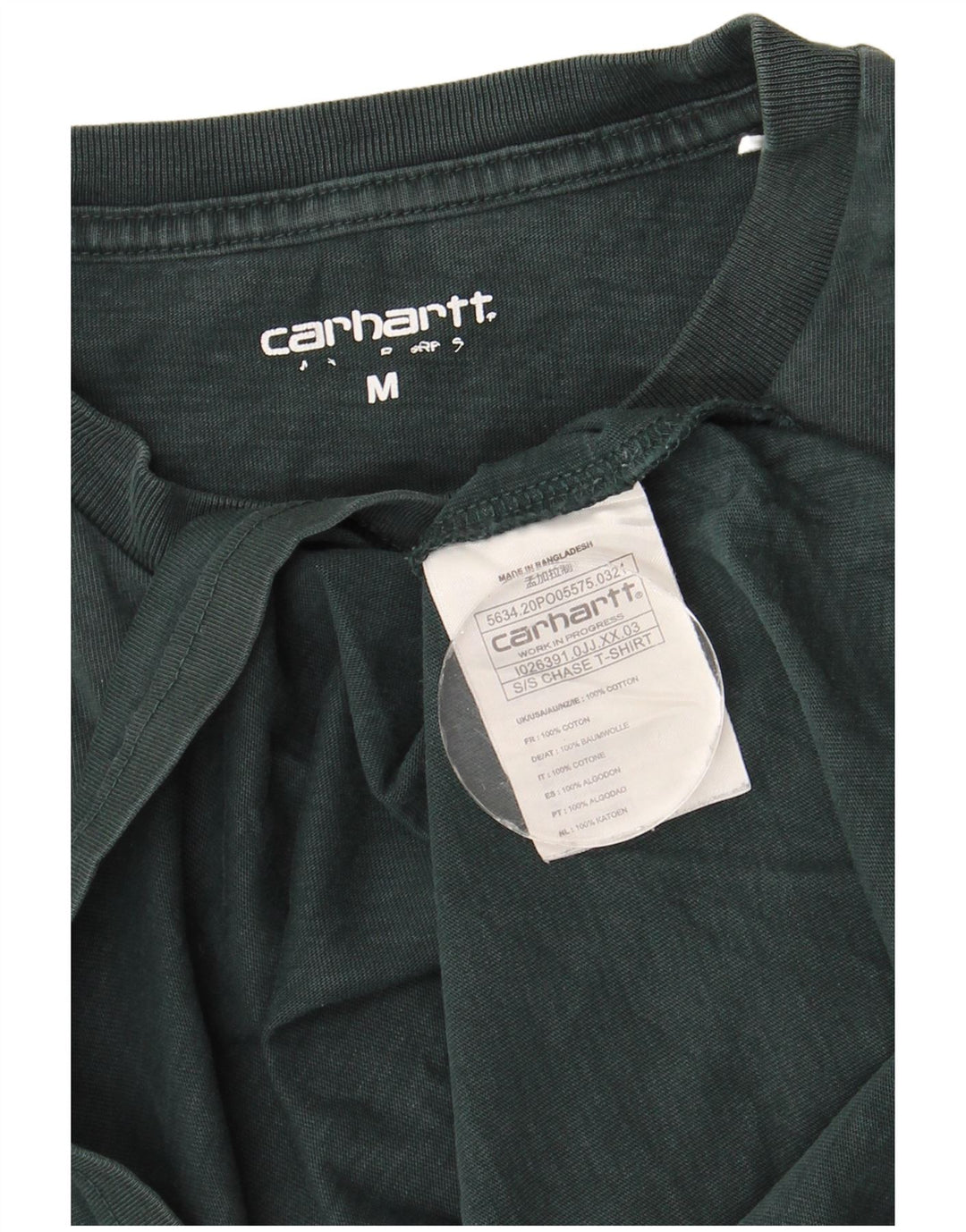 CARHARTT Мужская футболка из хлопка среднего размера зеленого цвета