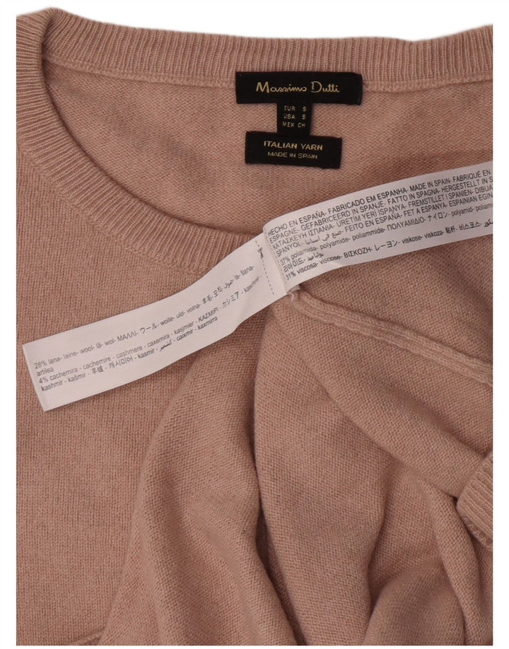 Женский джемпер с вырезом «лодочка» Massimo Dutti, UK 10, маленький, бежевый, полиамид