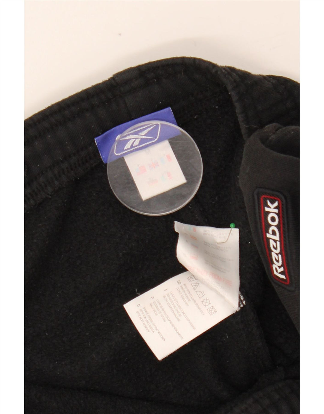 REEBOK Мужские спортивные брюки джоггеры среднего размера, черный хлопок