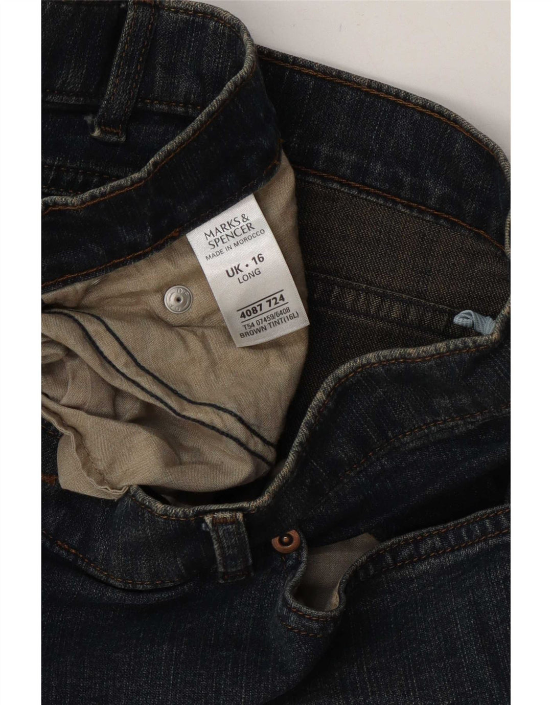 Женские джинсы Bootcut Marks & Spencer UK 16, большие, W34 L31, синие, хлопок