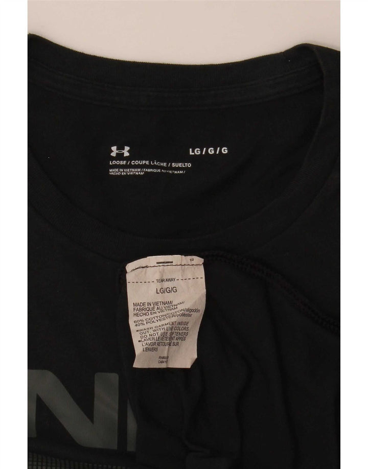Мужская футболка с рисунком Under Armour, большой черный хлопковый топ