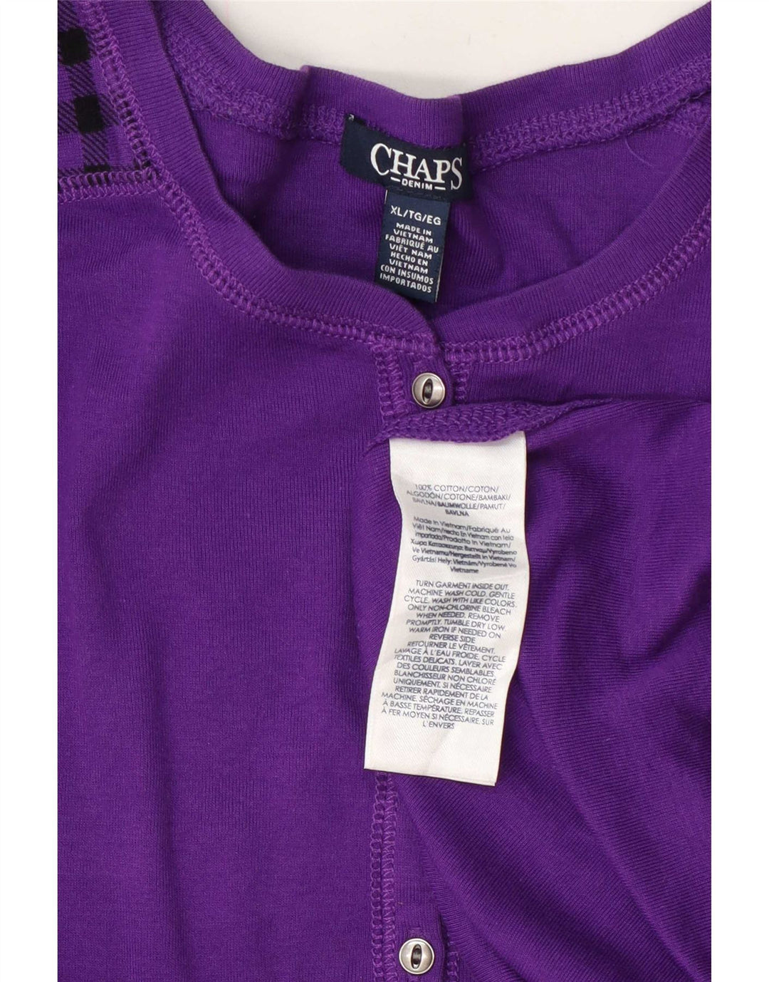 Женский топ Chaps с длинным рукавом, Великобритания, 18 XL, фиолетовый в клетку, хлопок