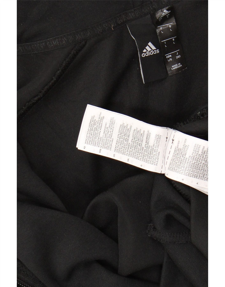 Мужской свитер с капюшоном на молнии ADIDAS, большой черный, хлопковый