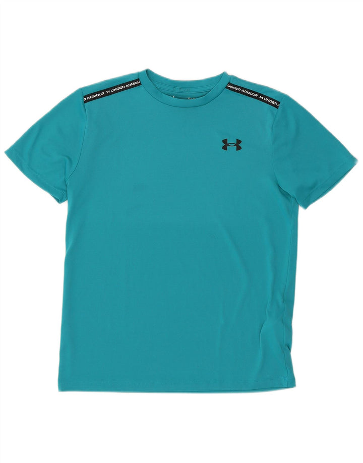 Футболка с рисунком Under Armour для мальчиков, топ 11–12 лет, большой бирюзовый полиэстер