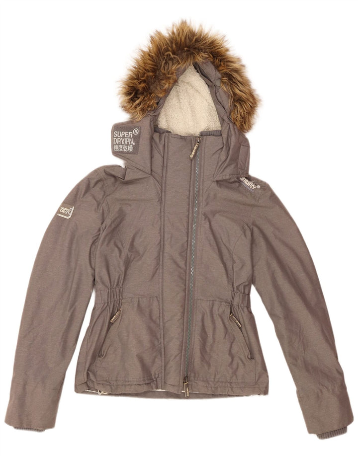 Женская ветровка с графическим рисунком Superdry Windattacker UK 10, маленькая серая