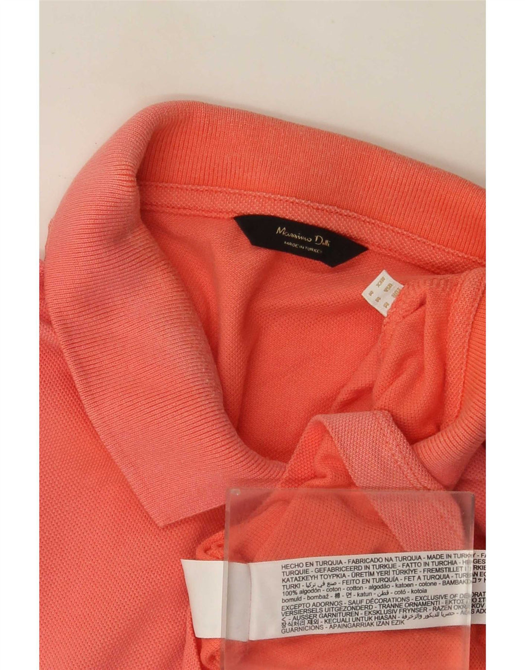 Мужская рубашка-поло Massimo Dutti среднего оранжевого цвета, хлопок