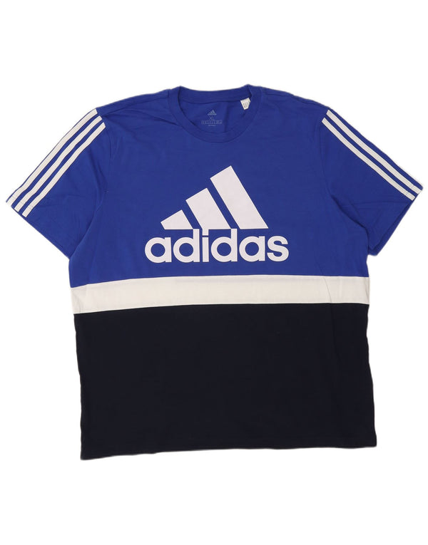 Мужская футболка с рисунком Adidas Top XL синяя с цветными блоками