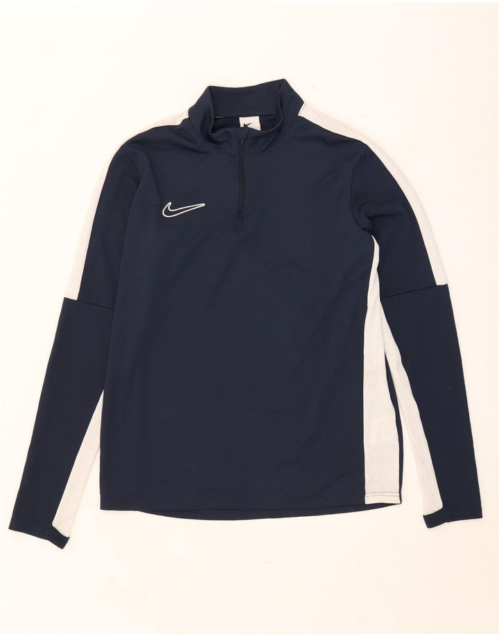 Мужской пуловер-спортивный костюм Nike Dri Fit, средний темно-синий с цветными блоками