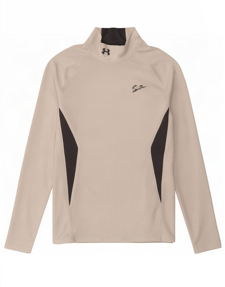 Мужской топ с длинными рукавами Under Armour Cold Gear, маленький белый с цветными блоками