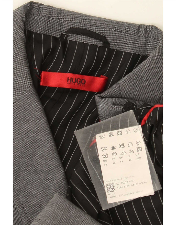 Мужской пиджак Hugo Boss на 2 пуговицах, ЕС 48, средний серый, шерстяной
