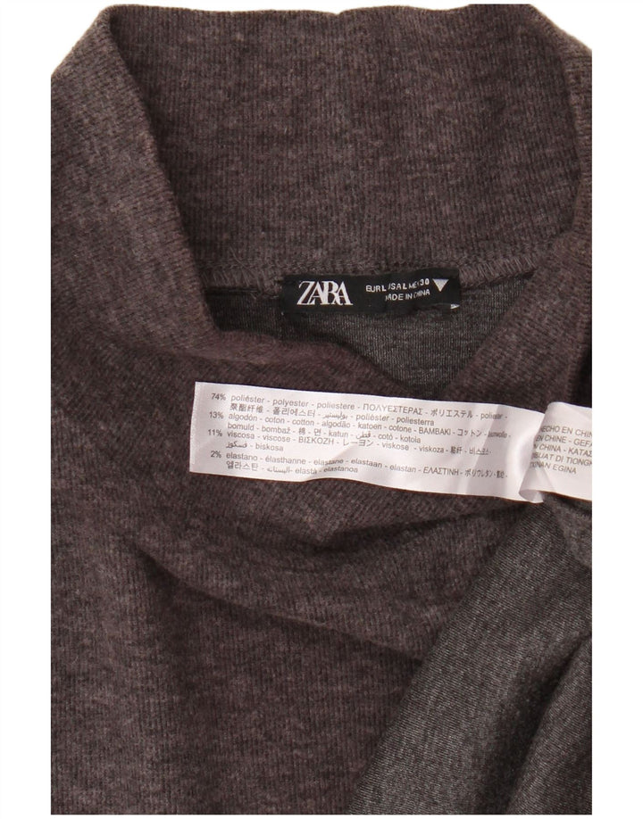 Женское платье-джемпер с рукавом 3/4 Zara UK 16, большой коричневый полиэстер