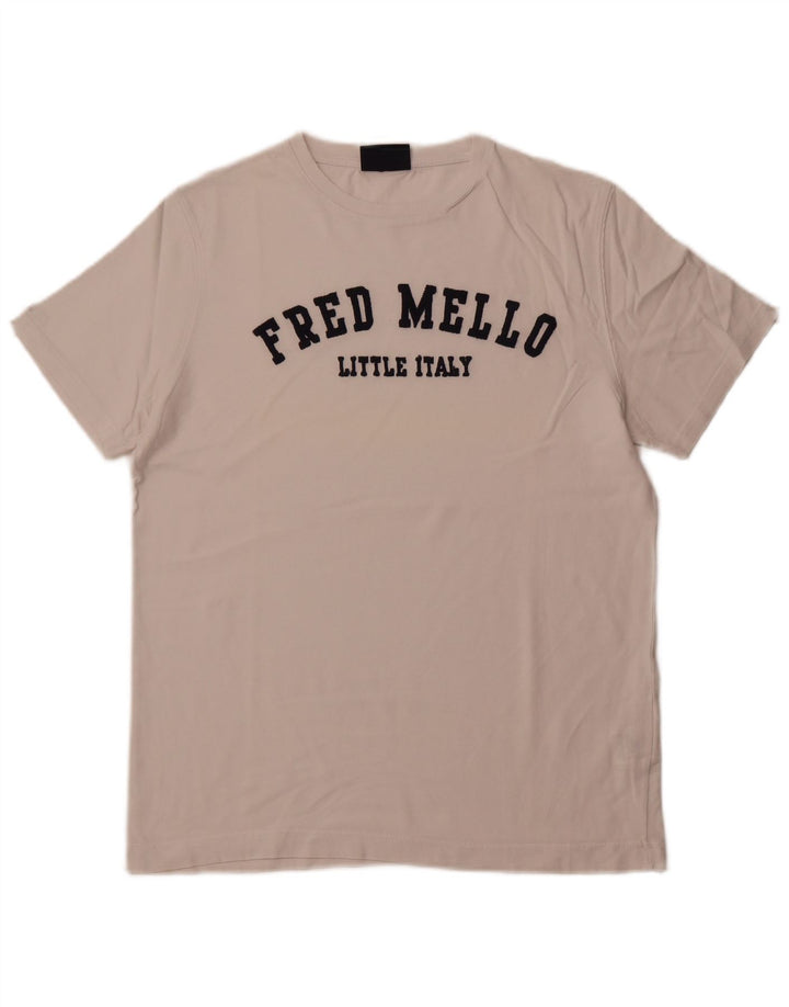 FRED MELLO Мужская футболка с рисунком, большой белый хлопок