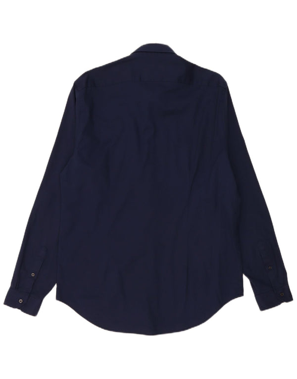 Мужская рубашка узкого кроя Zara XL темно-синяя