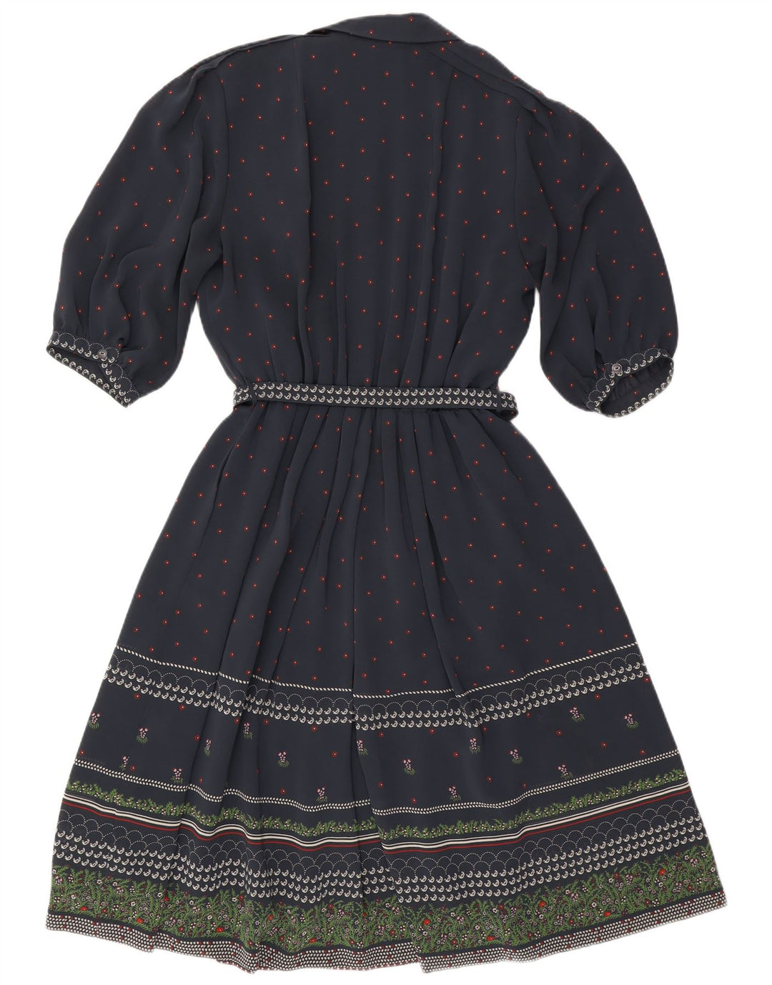 RALPH Женское платье А-силуэта с рукавом 3/4 EU 46 XL Темно-синий полиэстер с цветочным принтом