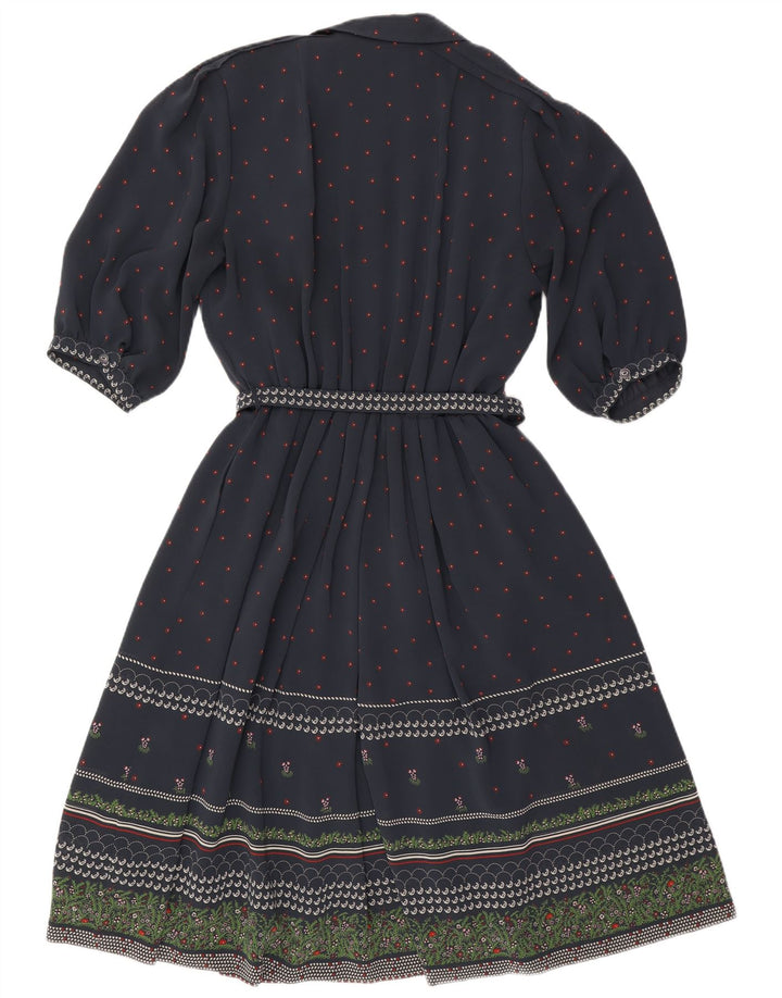 RALPH Женское платье А-силуэта с рукавом 3/4 EU 46 XL Темно-синий полиэстер с цветочным принтом