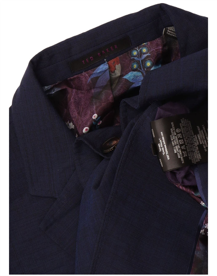 Мужской пиджак на 2 пуговицах Ted Baker UK 44 2XL темно-синий шерстяной