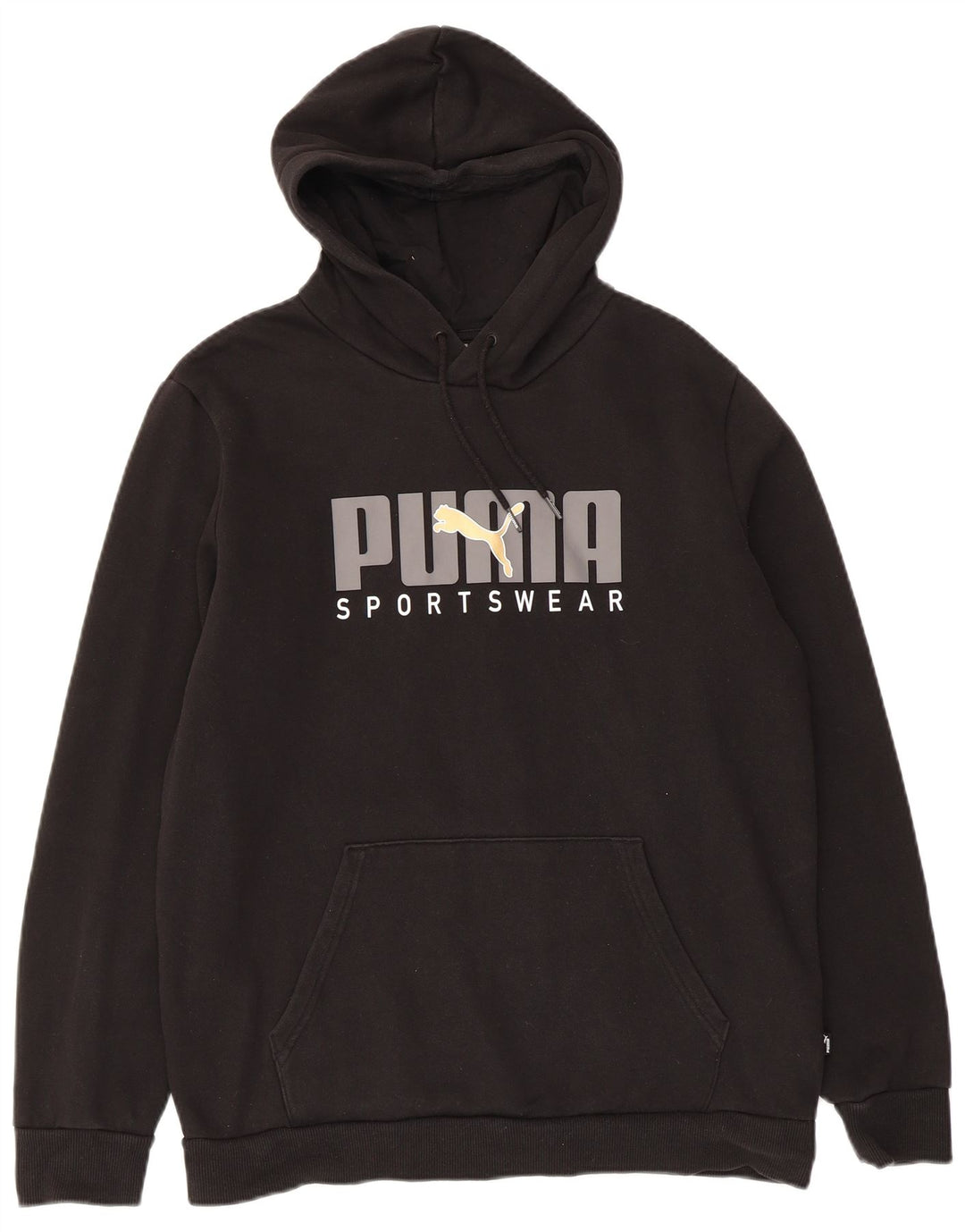 Мужской джемпер с капюшоном Puma, черный, хлопковый, среднего размера