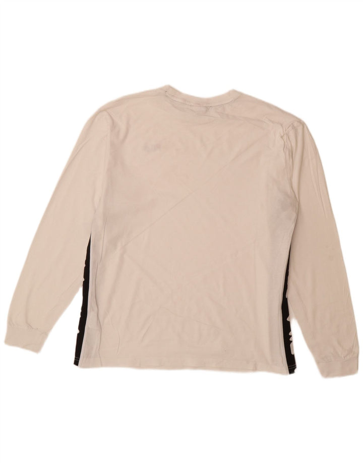 FILA Мужской топ с рисунком, длинный рукав, большой белый цвет, хлопок