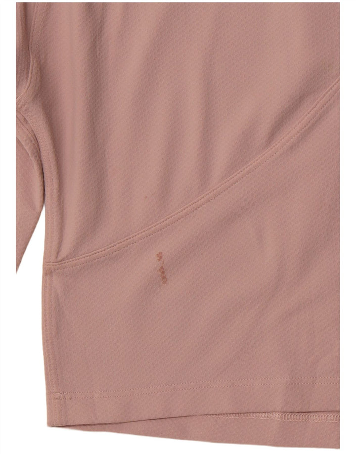 LULULEMON Женский укороченный топ свободного кроя с длинными рукавами UK 14 Средний розовый