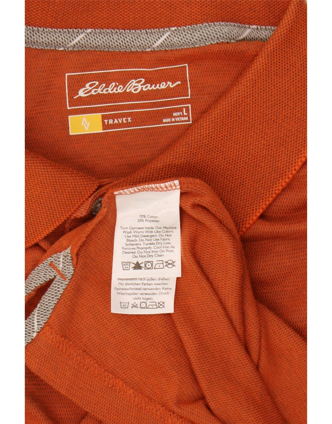 Мужская рубашка-поло Eddie Bauer, большая оранжевая, хлопок
