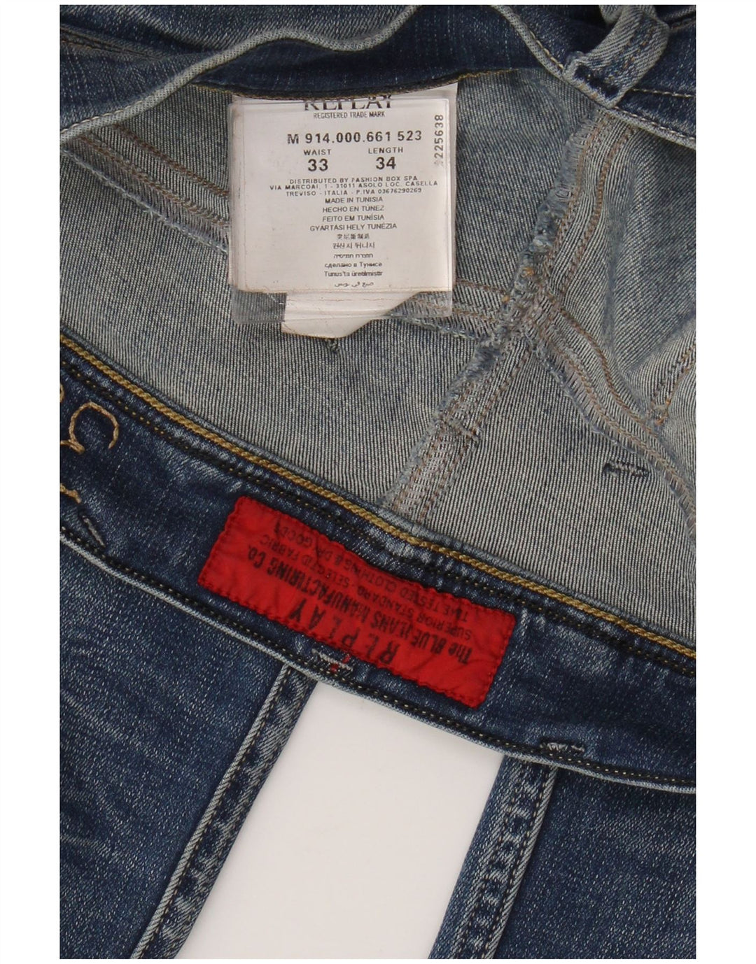 Мужские джинсы Replay Anbass Slim W33 L34, синие, хлопок