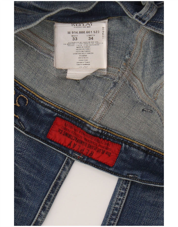 Мужские джинсы Replay Anbass Slim W33 L34, синие, хлопок