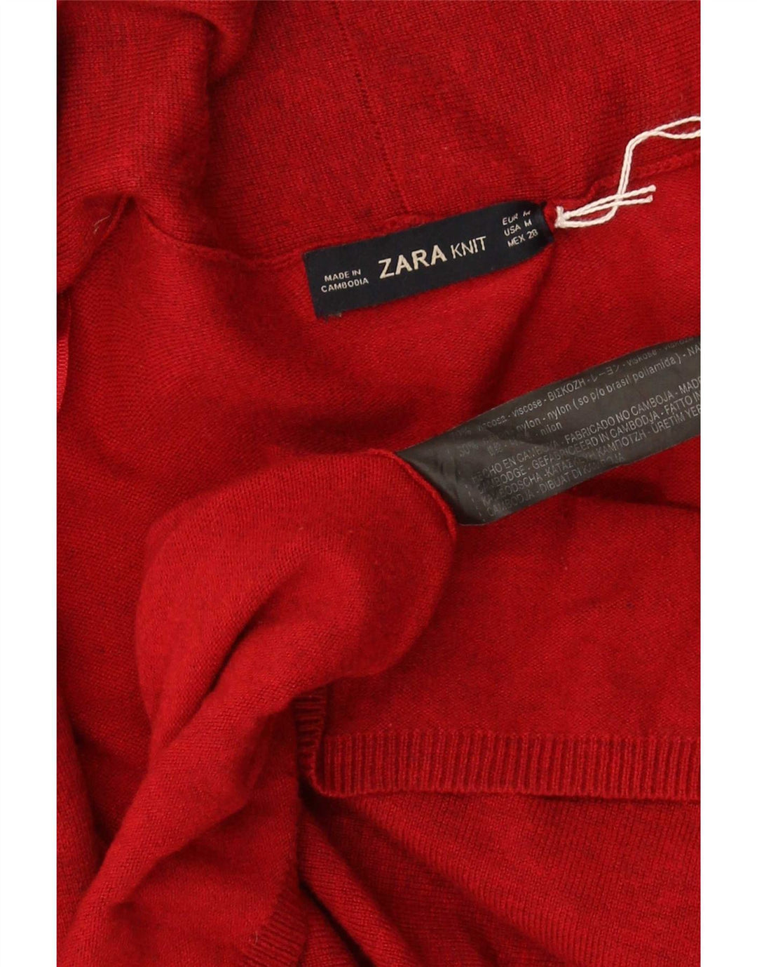 Женский кардиган Zara UK 12, средний красный вискоза