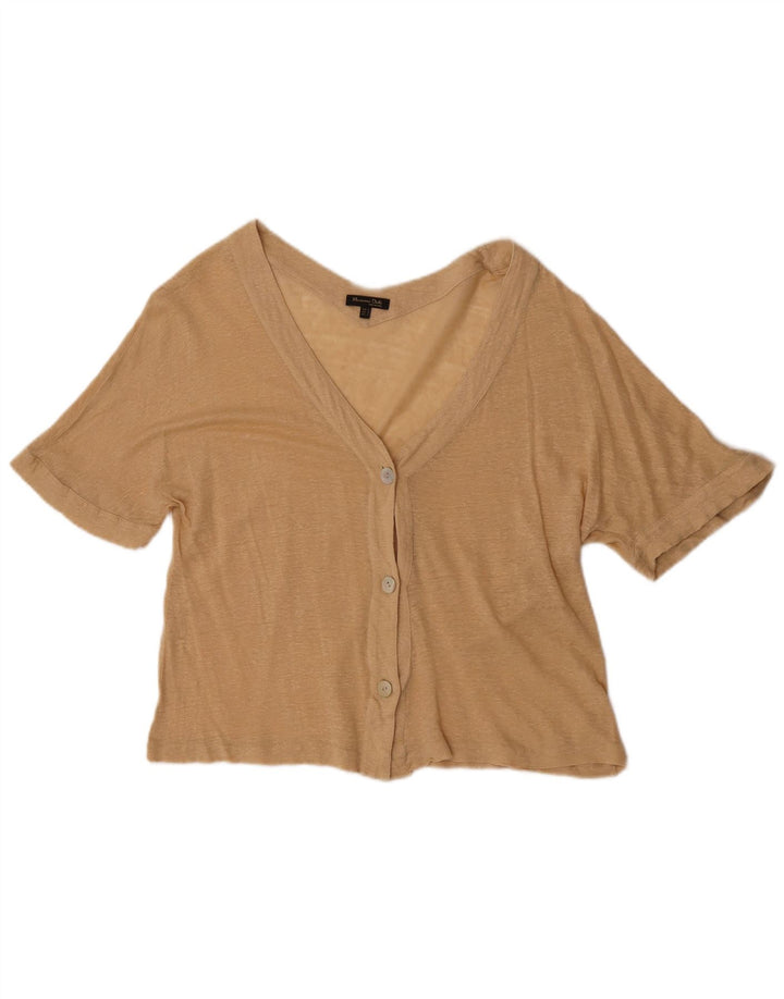 Женский кардиган с коротким рукавом Massimo Dutti UK 14 Medium Beige