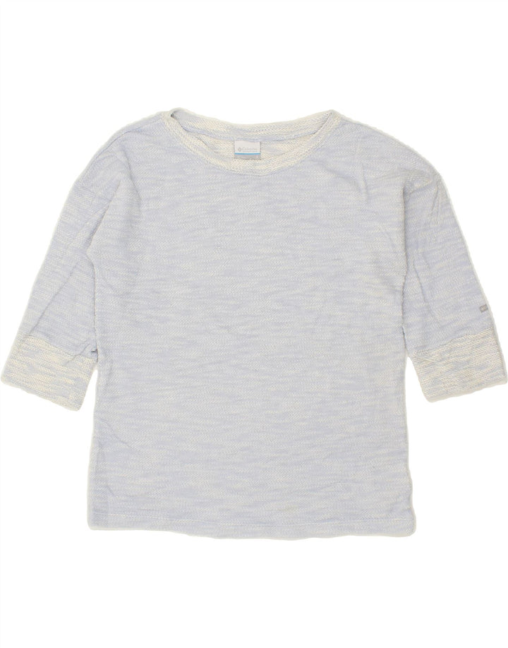 COLUMBIA Womens Oversized Top 3/4 Sleeve UK 10 Small Blue Cotton Vintage Columbia and Second-Hand Columbia from Messina Hembry 