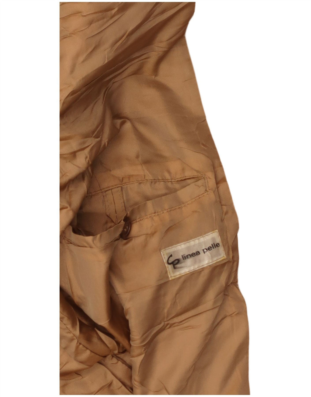 Винтажная мужская кожаная куртка UK 38, кожа среднего бежевого цвета