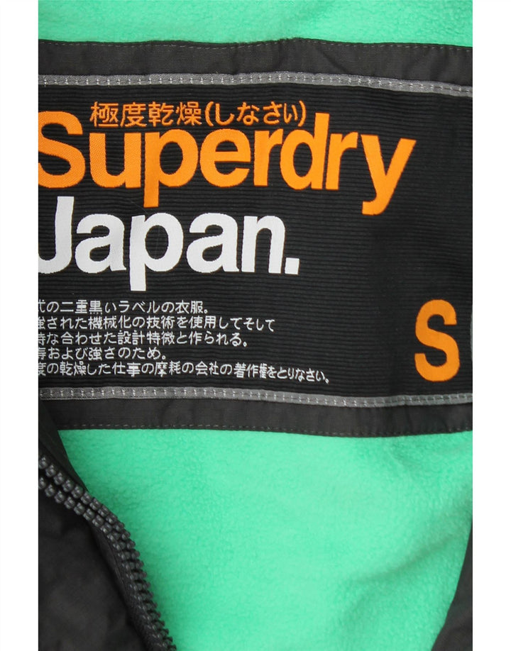 Женская ветровка с капюшоном с графическим рисунком Superdry UK 10, маленький серый нейлон