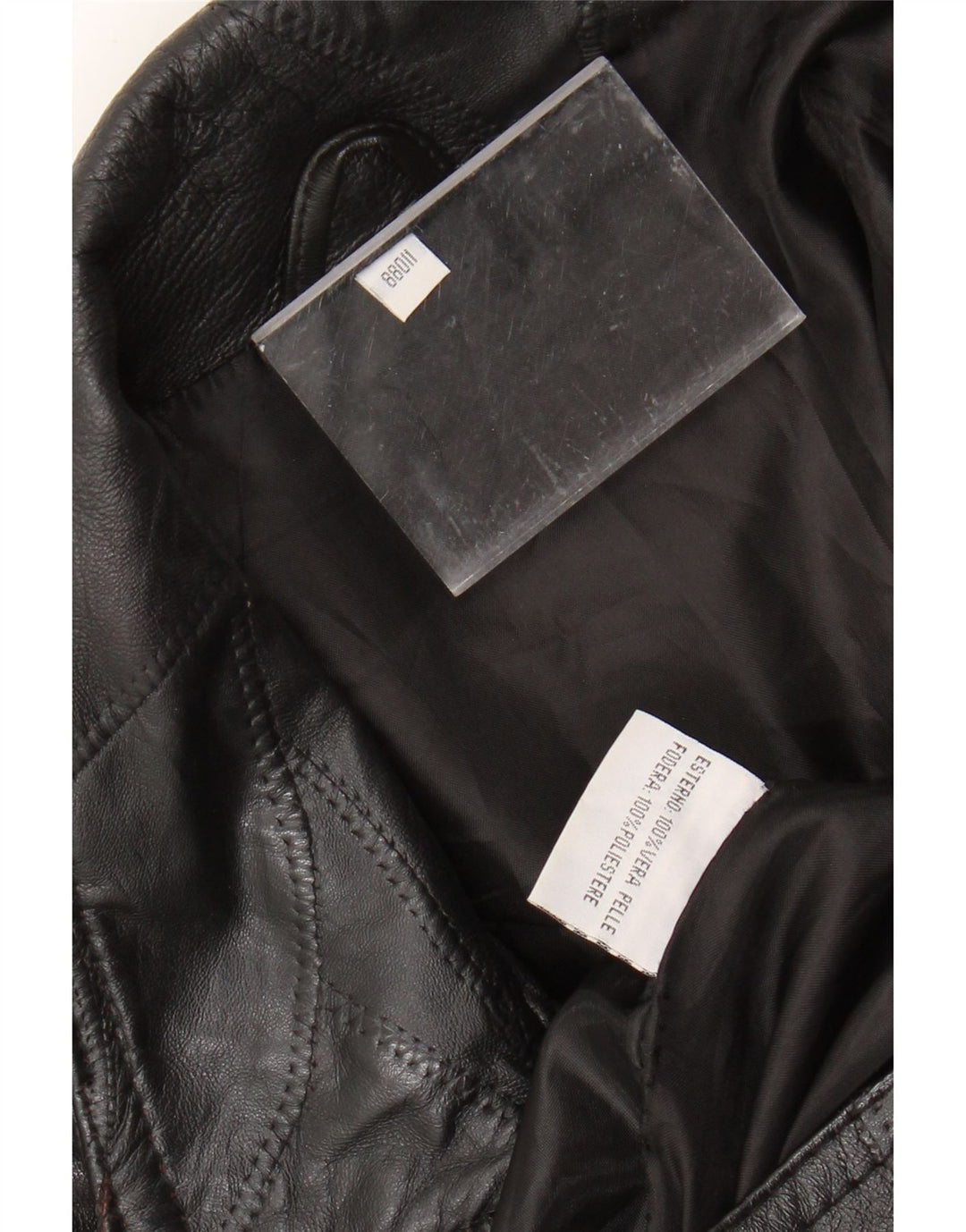 Мужская кожаная куртка VINTAGE UK 40, большая черная кожаная