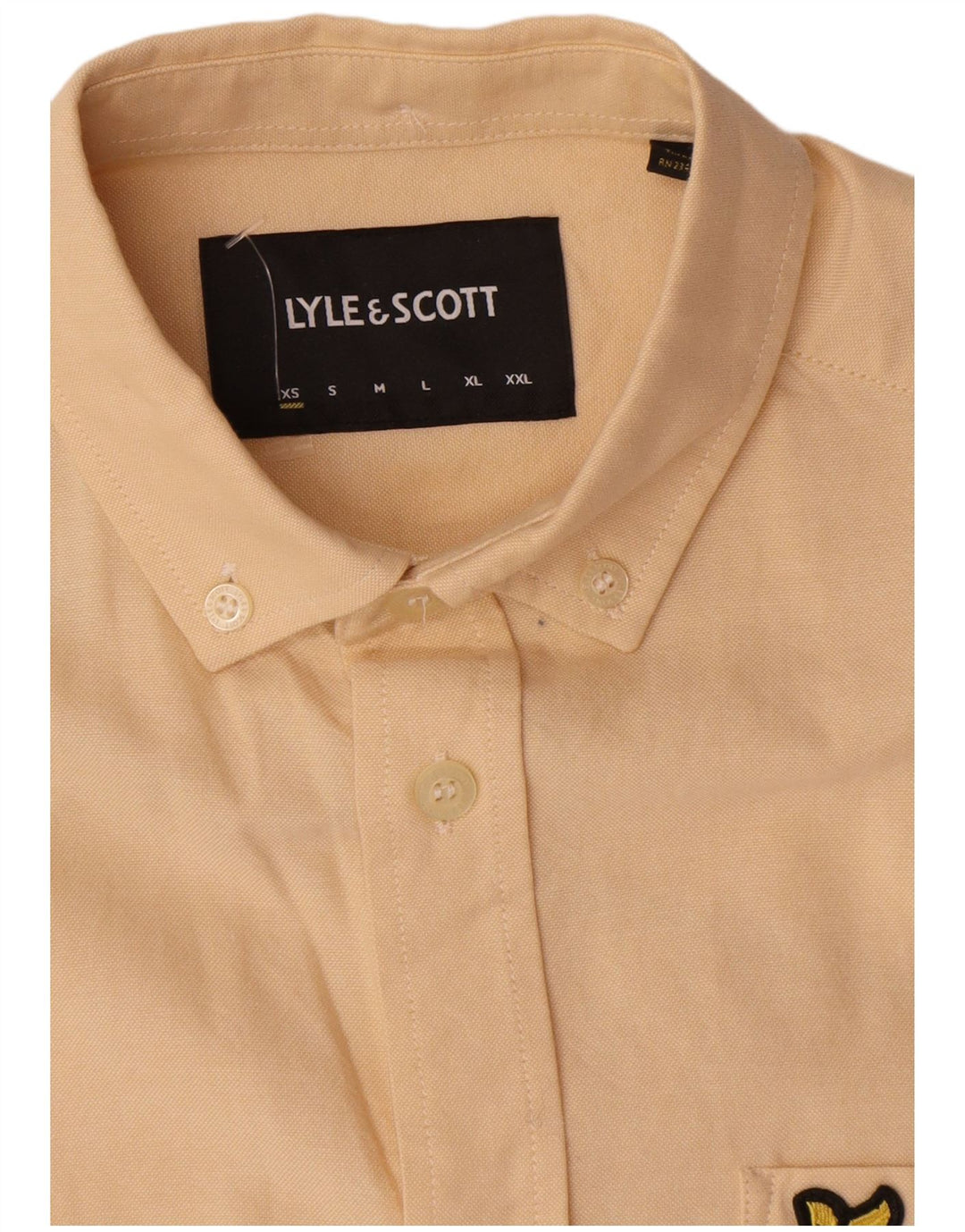 Мужская рубашка Lyle & Scott XS, желтый хлопок