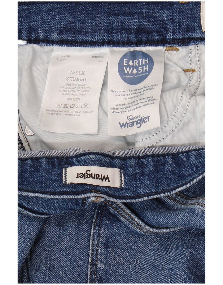 Джинсы мужские прямые WRANGLER W36 L30 синие, хлопок